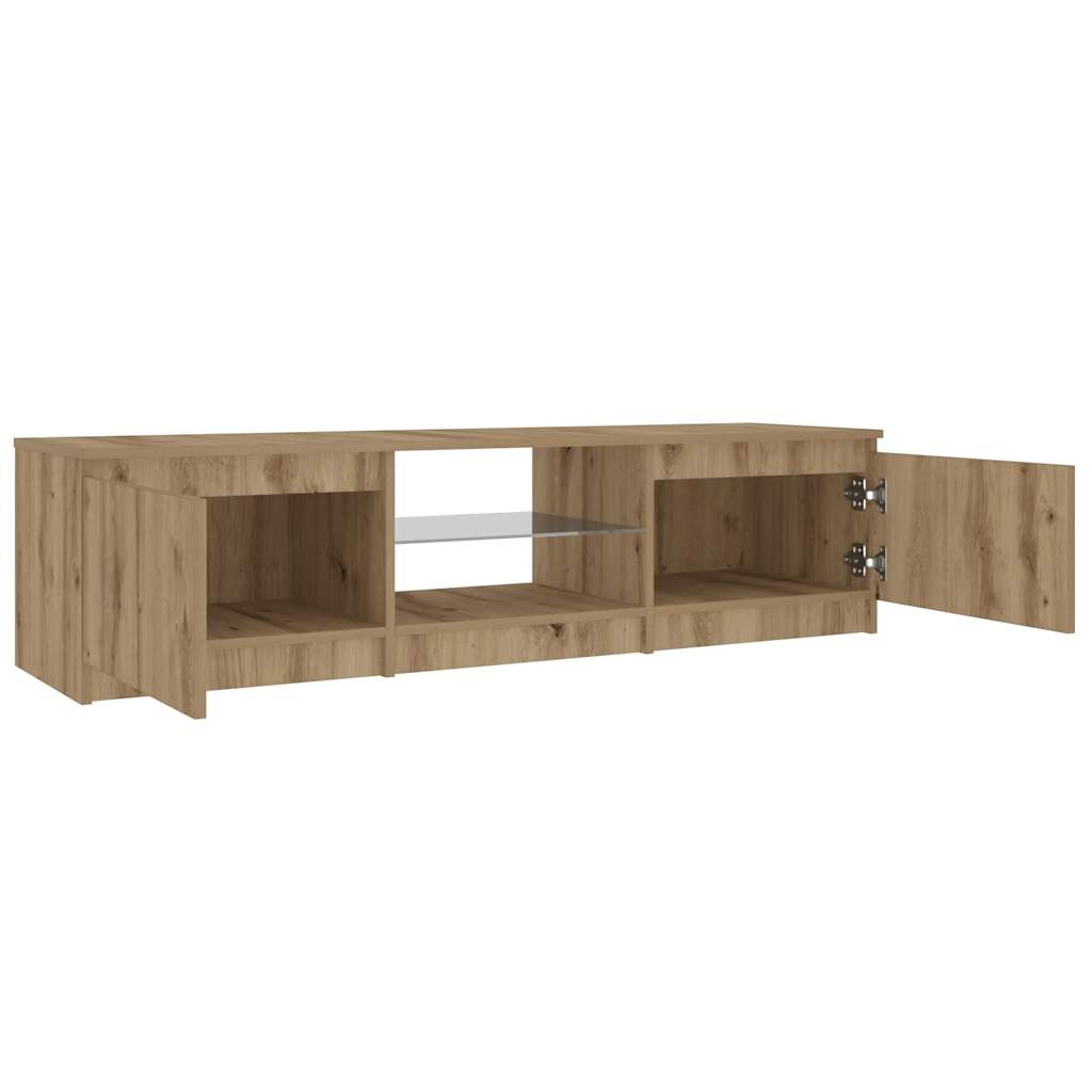 TV Cabinet with LED Lights Artisian Oak 140x40x35.5 cm Engineered Wood - Bargainia.com - 8721158437877 - 856350