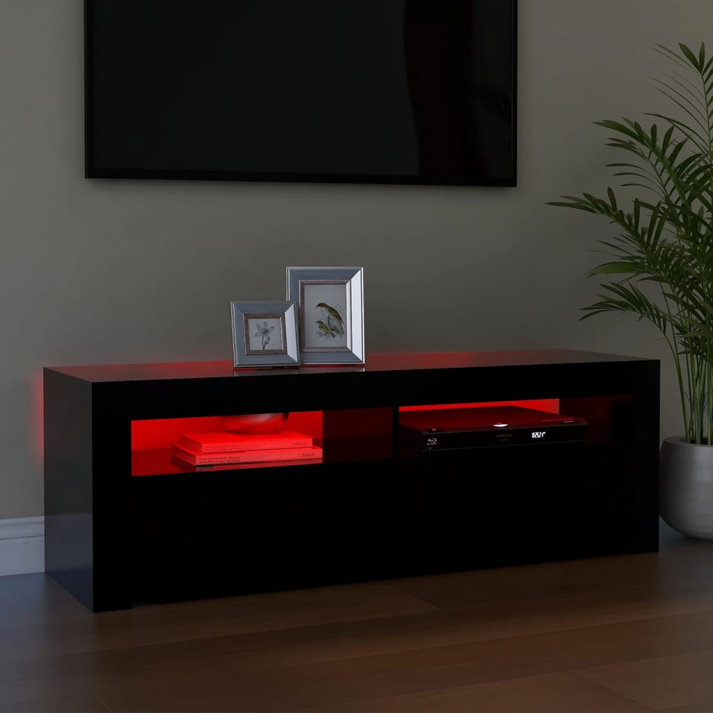 TV Cabinet with LED Lights Black 120x35x40 cm - Bargainia.com - 8720286217214 - 804311