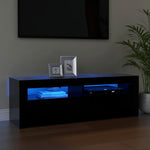 TV Cabinet with LED Lights Black 120x35x40 cm - Bargainia.com - 