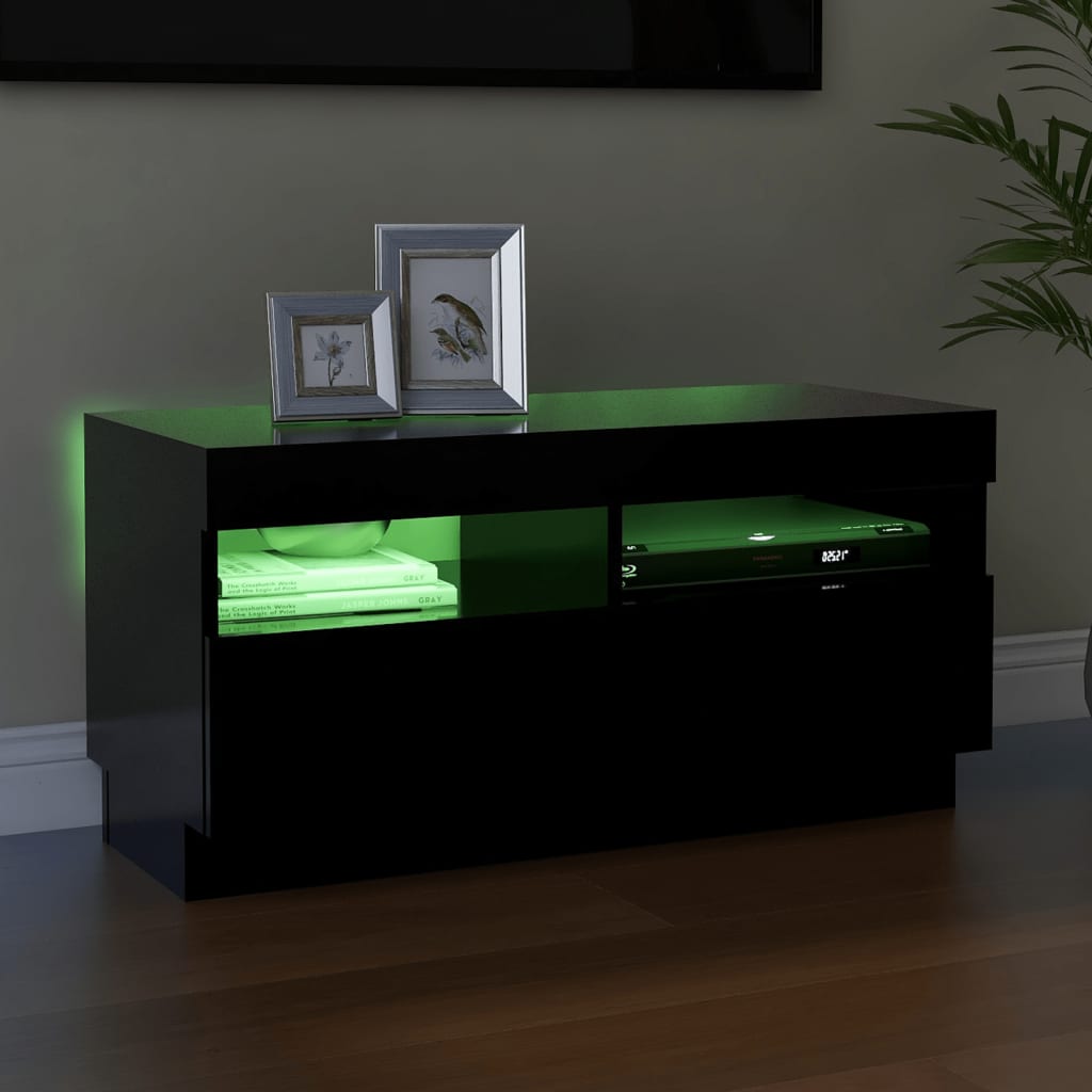 TV Cabinet with LED Lights Black 80x35x40 cm - Bargainia.com - 8720286218563 - 804446