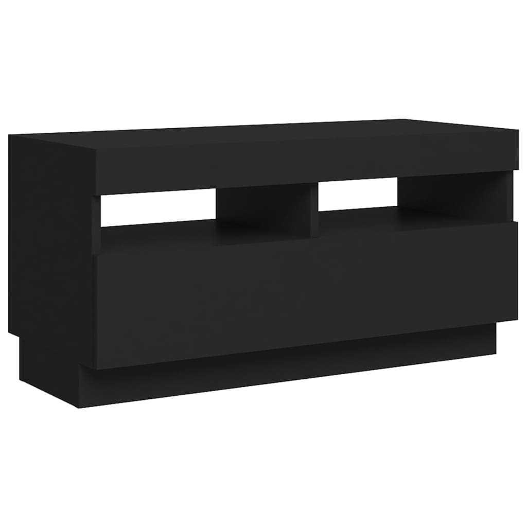 TV Cabinet with LED Lights Black 80x35x40 cm - Bargainia.com - 