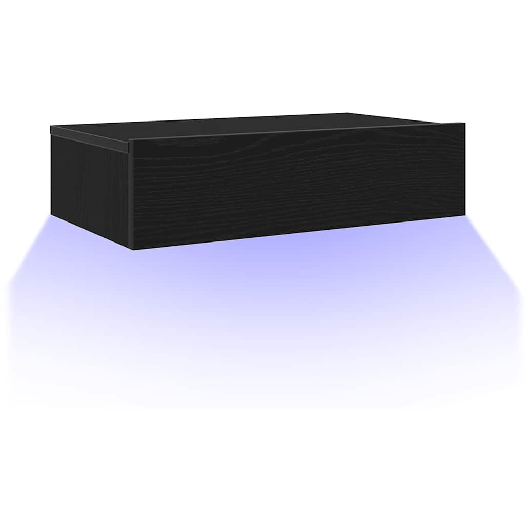 TV Cabinet with LED Lights Black Oak 60x35x15.5 cm - Bargainia.com - 8721158724380 - 862032