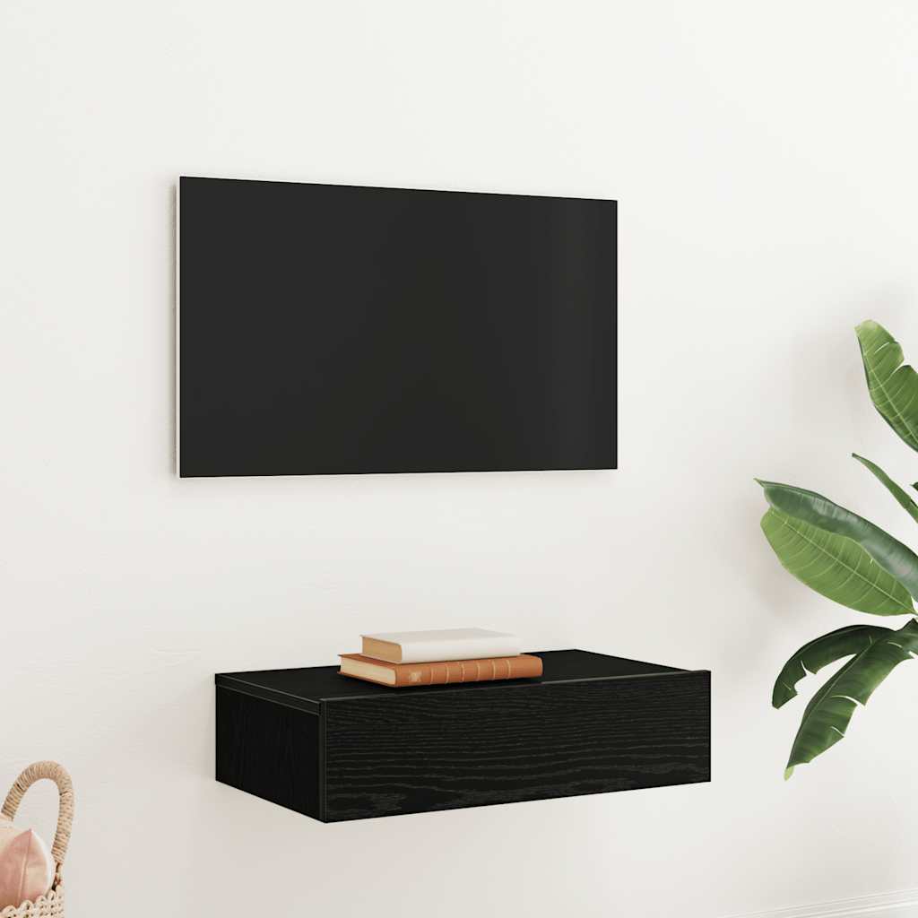 TV Cabinet with LED Lights Black Oak 60x35x15.5 cm - Bargainia.com - 8721158724380 - 862032