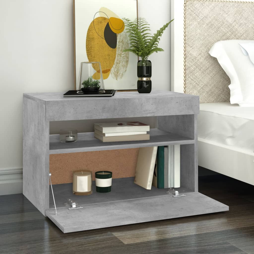 TV Cabinet with LED Lights Concrete Grey 60x35x40 cm - Bargainia.com - 8720286218273 - 804417