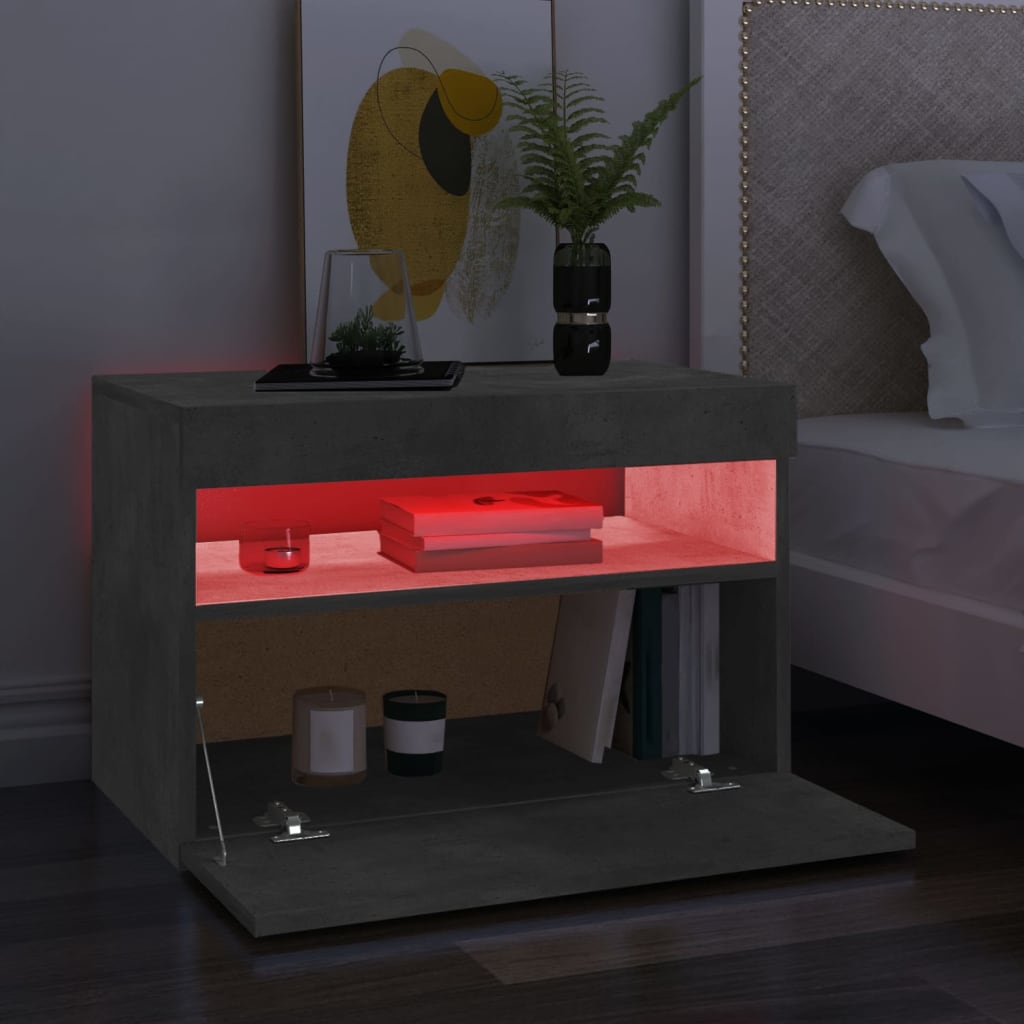 TV Cabinet with LED Lights Concrete Grey 60x35x40 cm - Bargainia.com - 8720286218273 - 804417