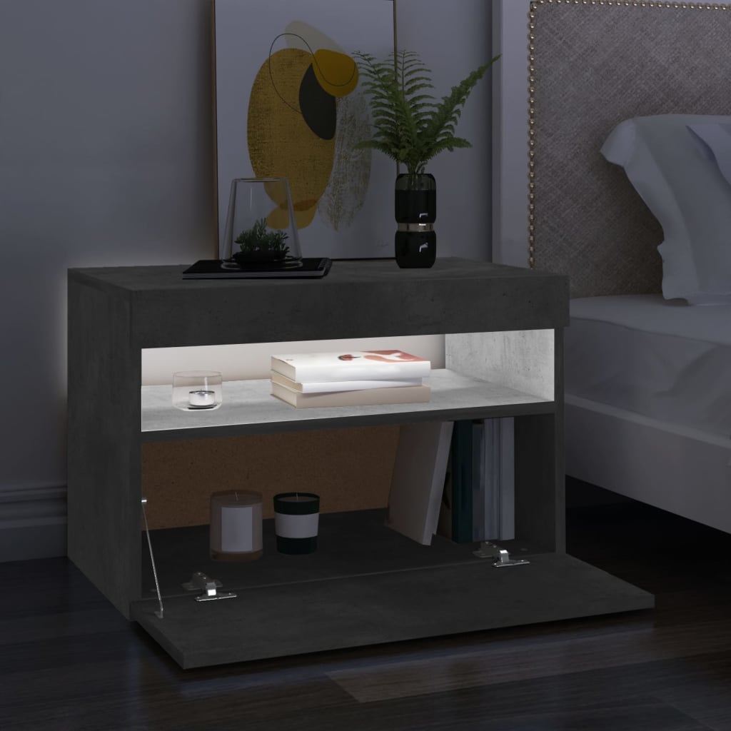 TV Cabinet with LED Lights Concrete Grey 60x35x40 cm - Bargainia.com - 8720286218273 - 804417