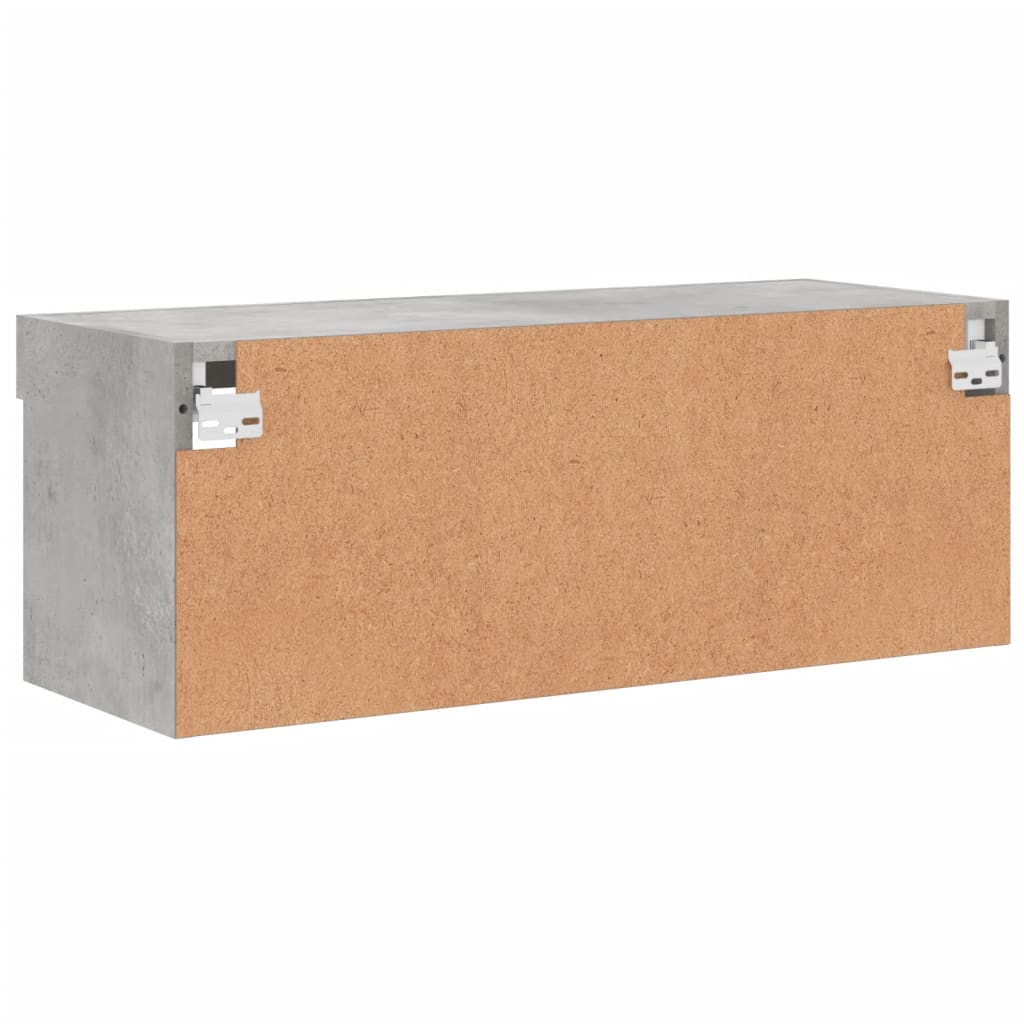 TV Cabinet with LED Lights Concrete Grey 80x30x30 cm - Bargainia.com - 