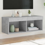 TV Cabinet with LED Lights Concrete Grey 80x30x30 cm - Bargainia.com - 