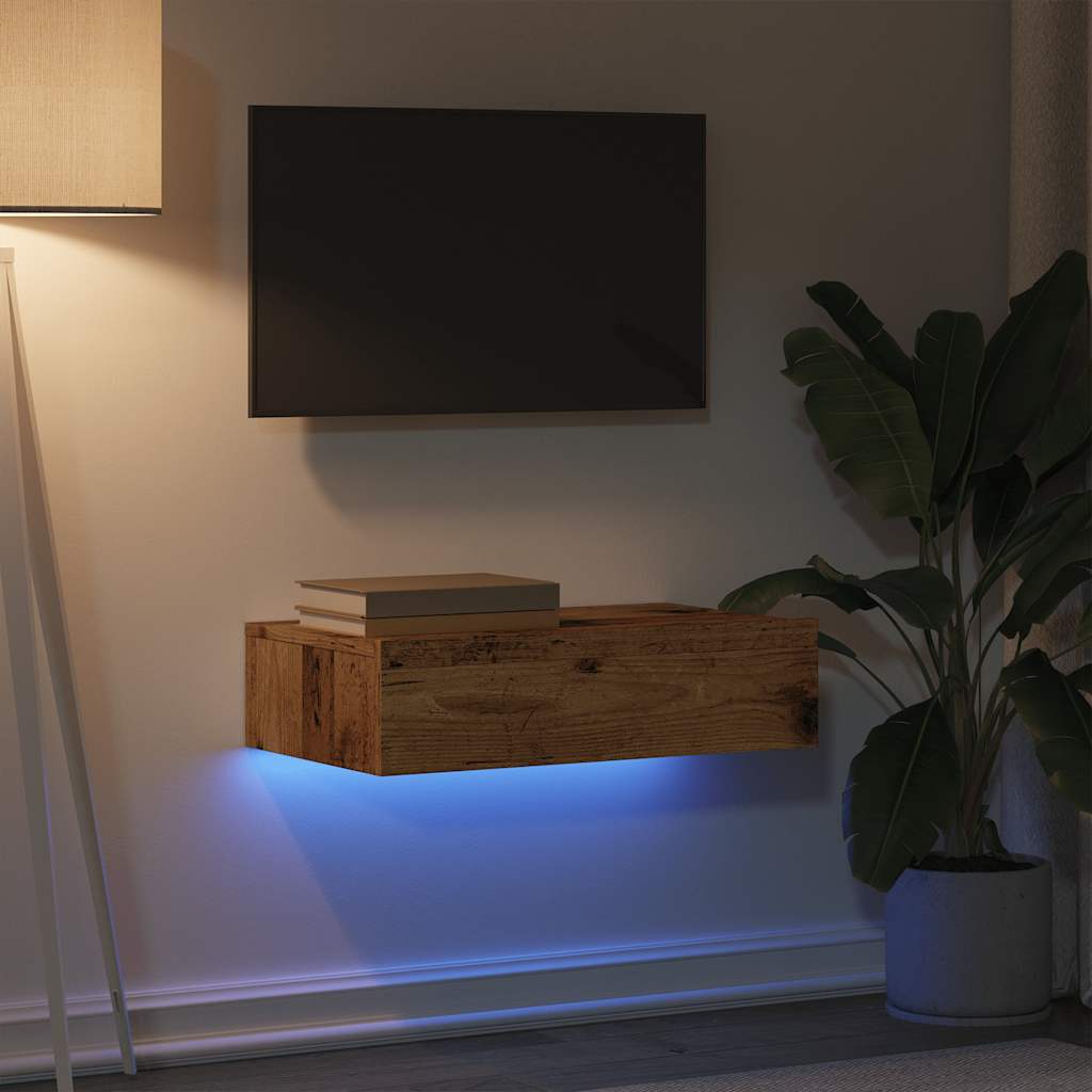 TV Cabinet with LED Lights Old Wood 60x35x15.5 cm - Bargainia.com - 8721158555328 - 856343