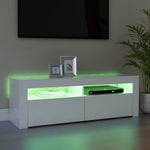 TV Cabinet with LED Lights White 120x35x40 cm - Bargainia.com - 