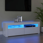 TV Cabinet with LED Lights White 120x35x40 cm - Bargainia.com - 