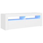 TV Cabinet with LED Lights White 120x35x40 cm - Bargainia.com - 