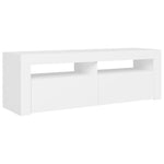 TV Cabinet with LED Lights White 120x35x40 cm - Bargainia.com - 