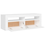 TV Cabinet with LED Lights White 120x35x40 cm - Bargainia.com - 