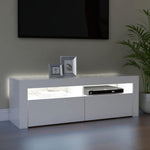 TV Cabinet with LED Lights White 120x35x40 cm - Bargainia.com - 