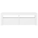 TV Cabinet with LED Lights White 120x35x40 cm - Bargainia.com - 