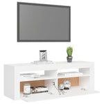 TV Cabinet with LED Lights White 120x35x40 cm - Bargainia.com - 