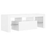 TV Cabinet with LED Lights White 120x35x40 cm - Bargainia.com - 