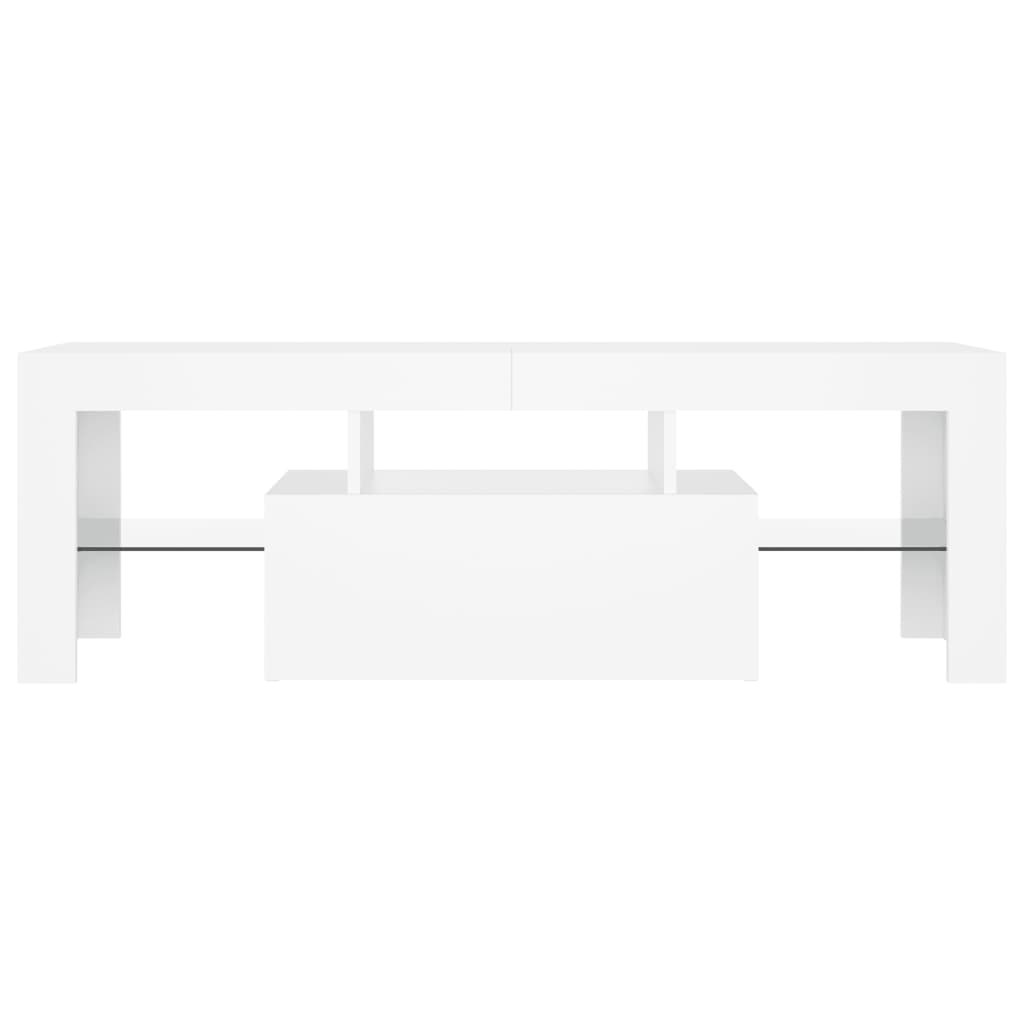 TV Cabinet with LED Lights White 120x35x40 cm - Bargainia.com - 