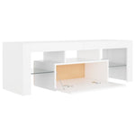 TV Cabinet with LED Lights White 120x35x40 cm - Bargainia.com - 