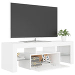TV Cabinet with LED Lights White 120x35x40 cm - Bargainia.com - 