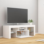 TV Cabinet with LED Lights White 120x35x40 cm - Bargainia.com - 