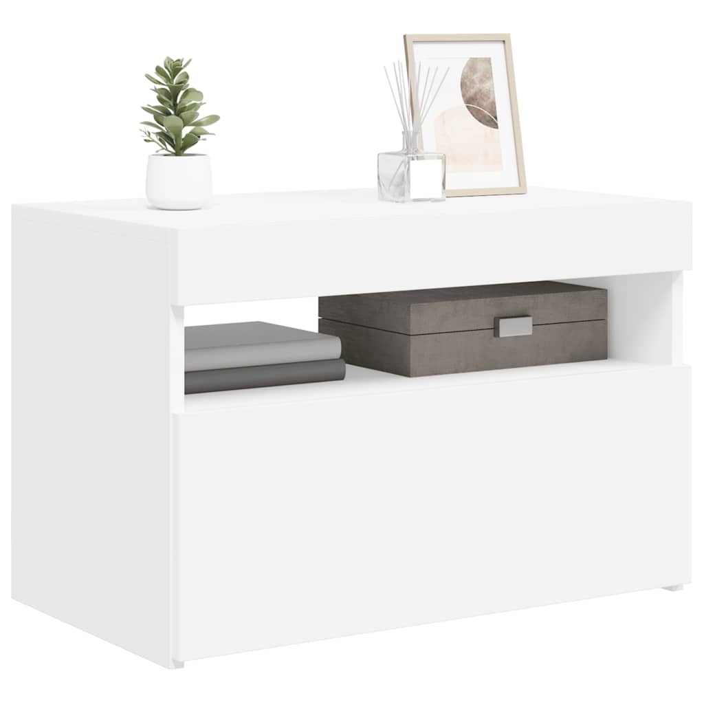 TV Cabinet with LED Lights White 60x35x40 cm - Bargainia.com - 8720286218198 - 804409