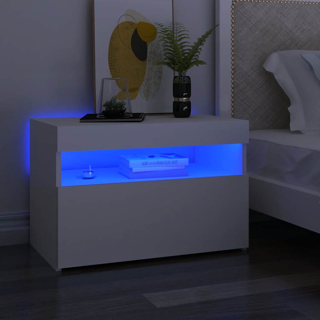 TV Cabinet with LED Lights White 60x35x40 cm - Bargainia.com - 8720286218198 - 804409