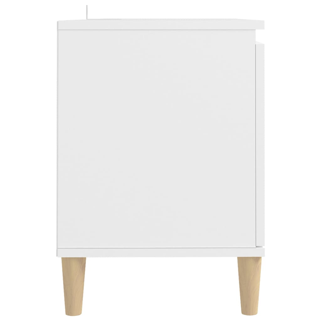 TV Cabinet with Solid Wood Legs White 103.5x35x50 cm - Bargainia.com - 8720286357682 - 805959