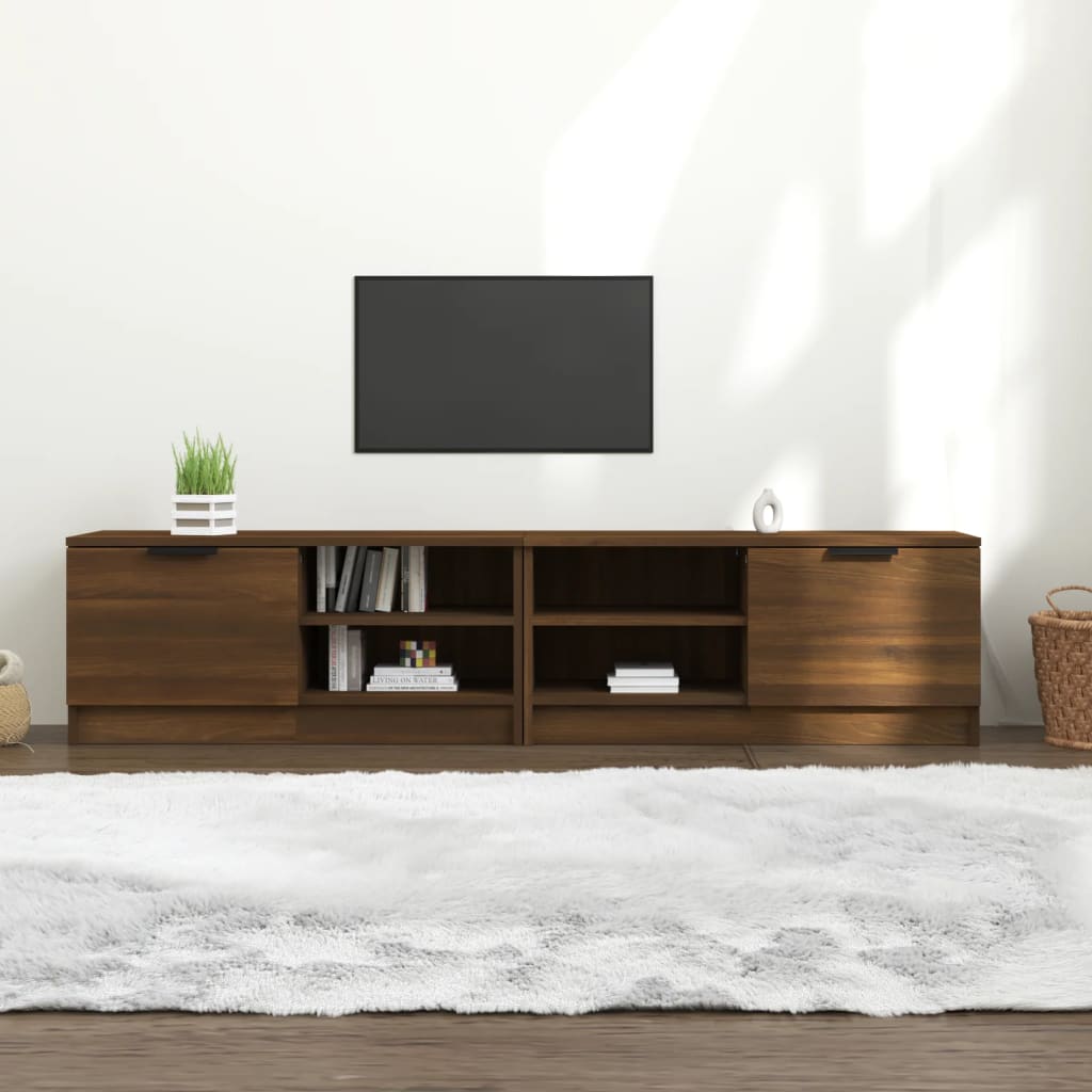 TV Cabinets 2 pcs Brown Oak 80x35x36.5 cm Engineered Wood - Bargainia.com - 
