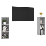 TV Cabinets 2 pcs Concrete Grey 107x35x37 cm Engineered Wood - Bargainia.com - 