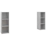 TV Cabinets 2 pcs Concrete Grey 107x35x37 cm Engineered Wood - Bargainia.com - 