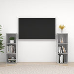 TV Cabinets 2 pcs Concrete Grey 107x35x37 cm Engineered Wood - Bargainia.com - 