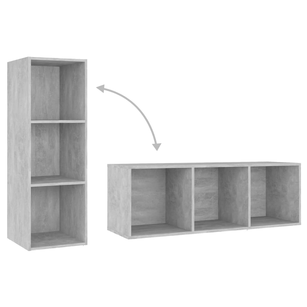 TV Cabinets 2 pcs Concrete Grey 107x35x37 cm Engineered Wood - Bargainia.com - 