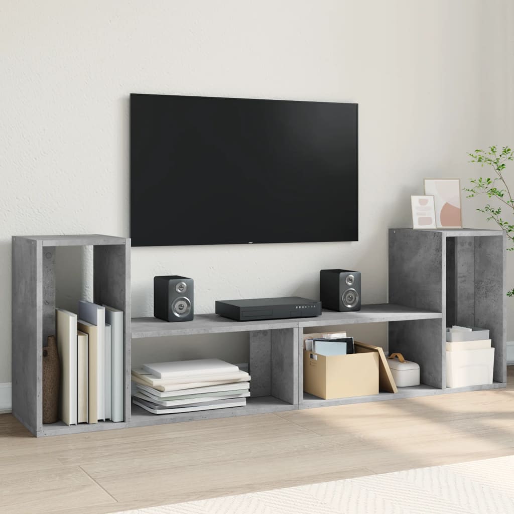 TV Cabinets 2 pcs Concrete Grey 75x30x50 cm Engineered Wood - Bargainia.com - 