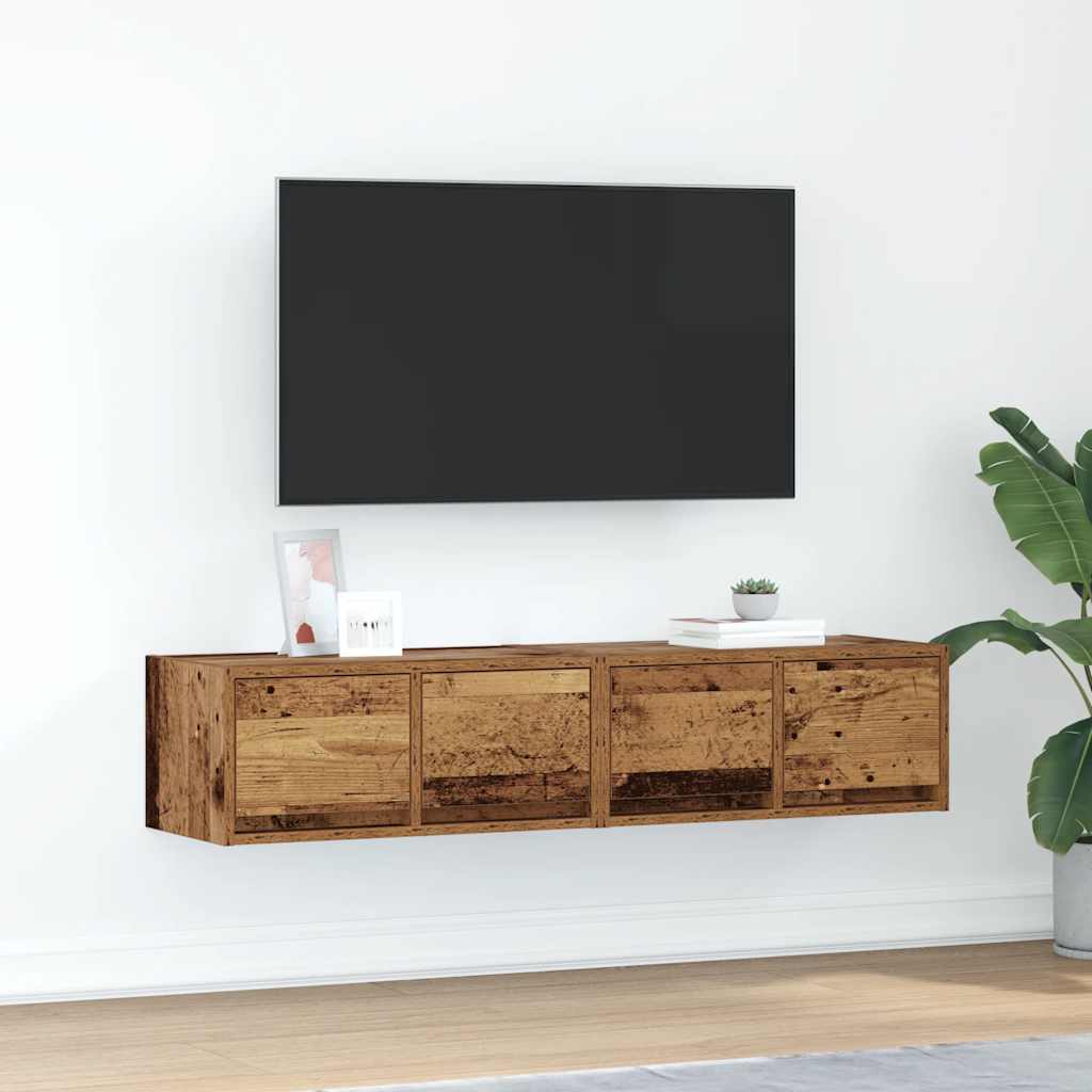 TV Cabinets 2 pcs Old Wood 60x31x25.5 cm Engineered Wood - Bargainia.com - 