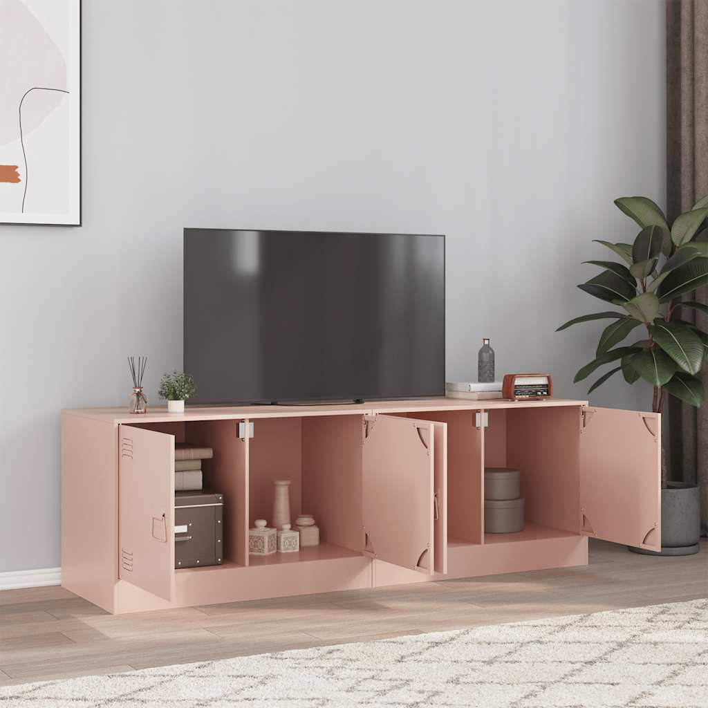 TV Cabinets 2 pcs Pink 67x39x44 cm Steel - Bargainia.com - 