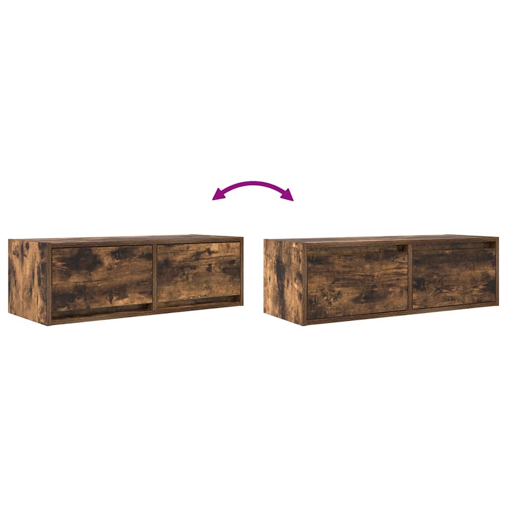 TV Cabinets 2 pcs Smoked Oak 80x31x25.5 cm Engineered Wood - Bargainia.com - 