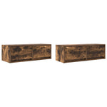 TV Cabinets 2 pcs Smoked Oak 80x31x25.5 cm Engineered Wood - Bargainia.com - 