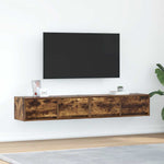 TV Cabinets 2 pcs Smoked Oak 80x31x25.5 cm Engineered Wood - Bargainia.com - 