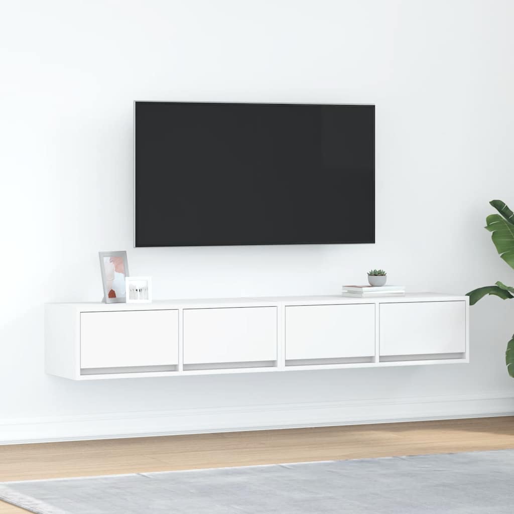 TV Cabinets 2 pcs White 80x31x25.5 cm Engineered Wood - Bargainia.com - 