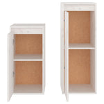 TV Cabinets 2 pcs White Solid Wood Pine - Bargainia.com - 