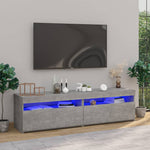 TV Cabinets 2 pcs with LED Lights Concrete Grey 75x35x40 cm - Bargainia.com - 