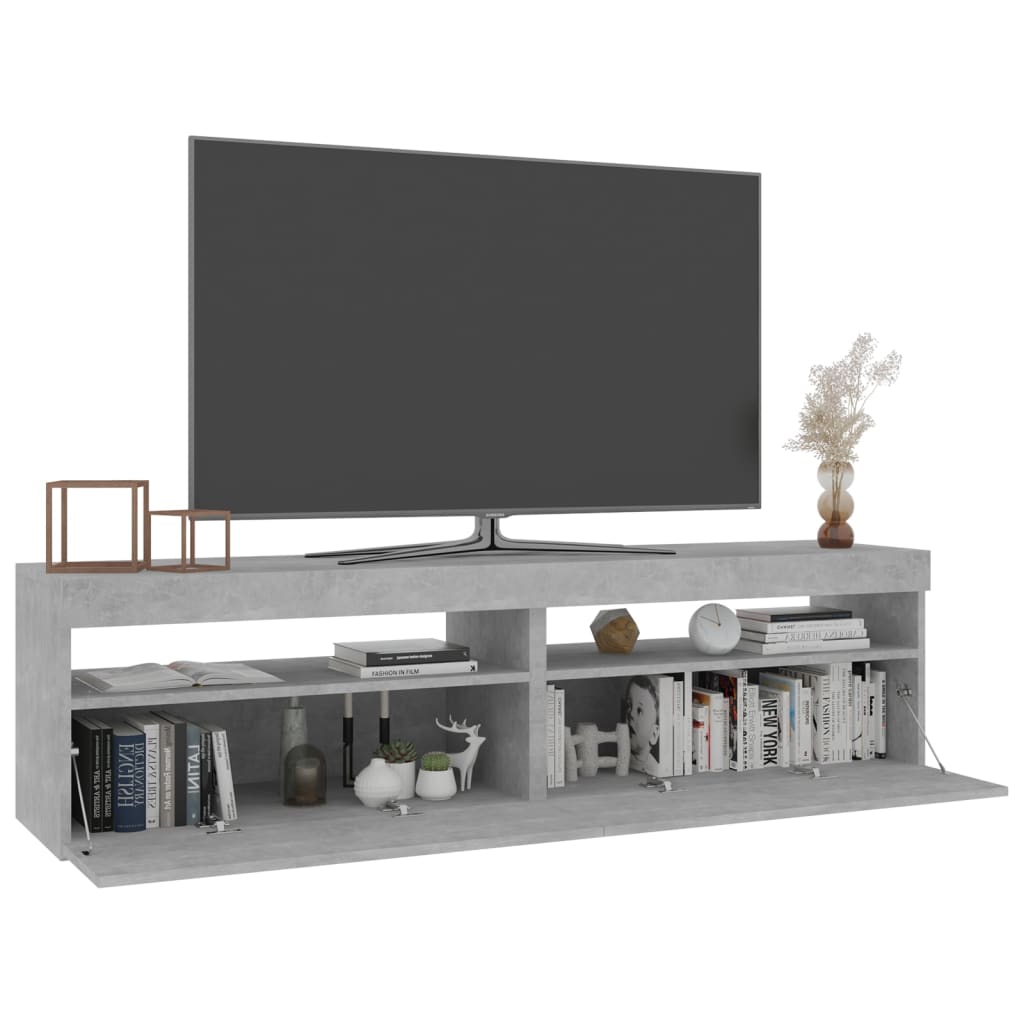 TV Cabinets 2 pcs with LED Lights Concrete Grey 75x35x40 cm - Bargainia.com - 