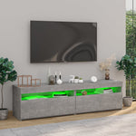 TV Cabinets 2 pcs with LED Lights Concrete Grey 75x35x40 cm - Bargainia.com - 