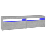 TV Cabinets 2 pcs with LED Lights Concrete Grey 75x35x40 cm - Bargainia.com - 