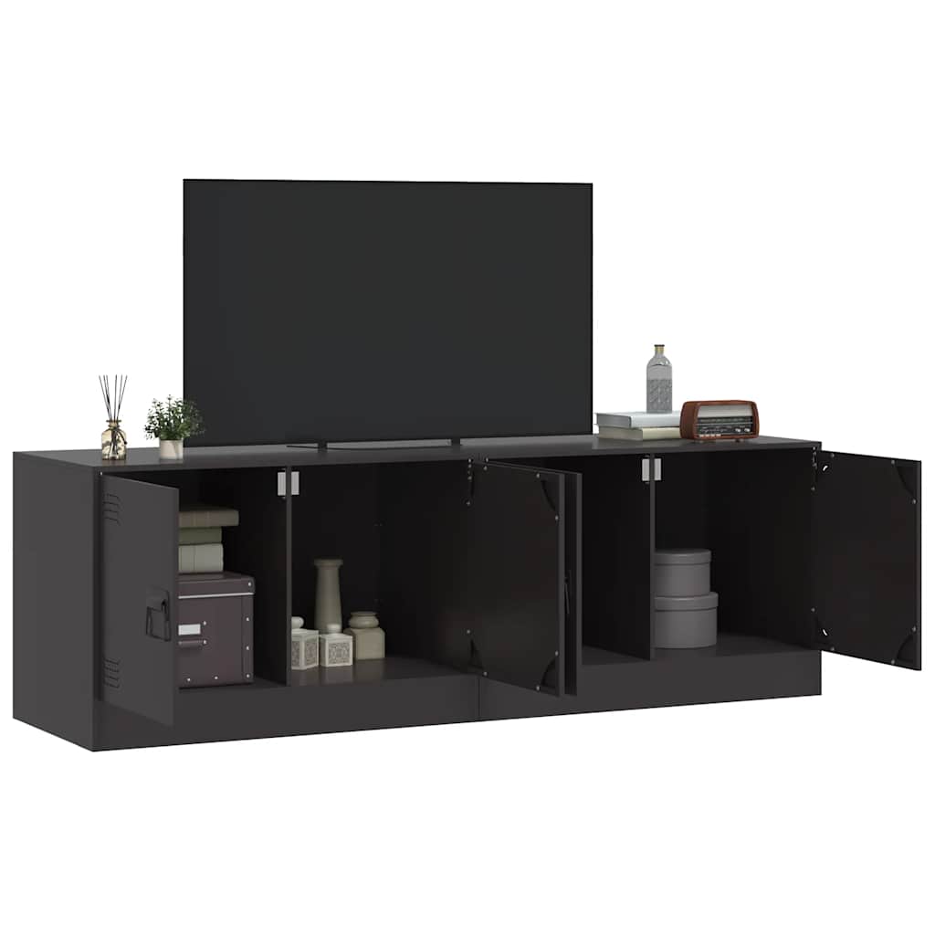 TV Cabinets 2pcs Black 67x39x44 cm Steel - Bargainia.com - 