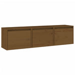 TV Cabinets 3 pcs Honey Brown Solid Wood Pine - Bargainia.com - 