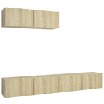 TV Cabinets 3 pcs Sonoma Oak Engineered Wood - Bargainia.com - 