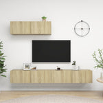 TV Cabinets 3 pcs Sonoma Oak Engineered Wood - Bargainia.com - 